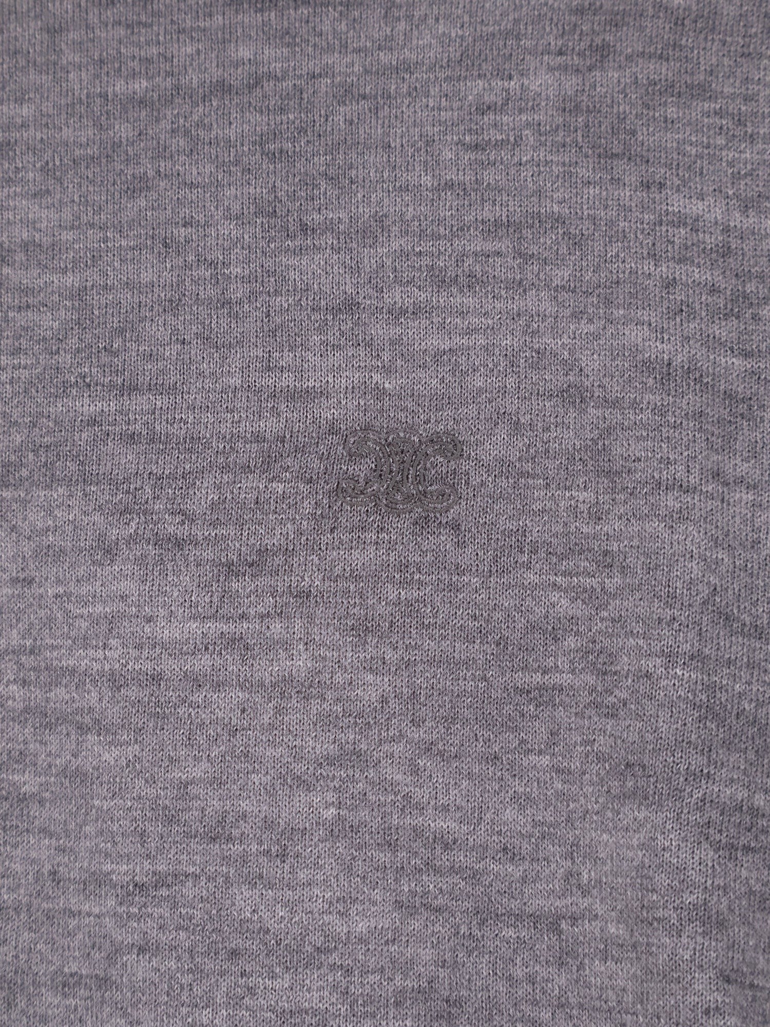 Celine Cashmere and silk polo shirt with embroidery logo on the front