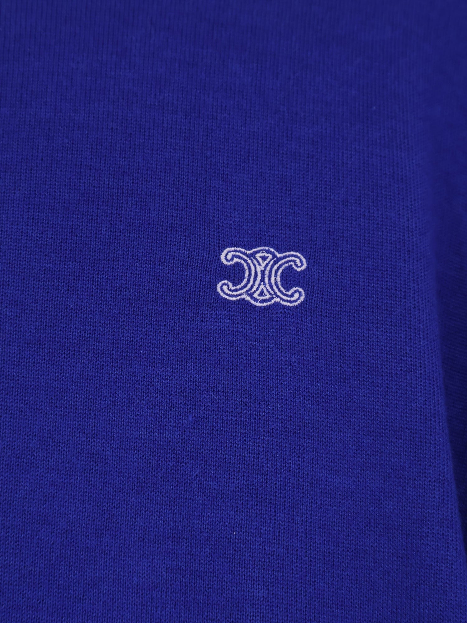 Celine Cashmere and silk polo shirt with logo embroidery on the front