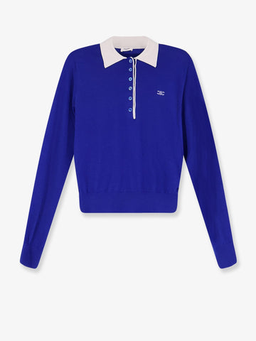 Celine Cashmere and silk polo shirt with logo embroidery on the front