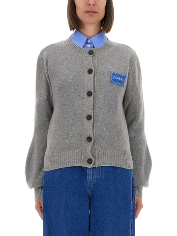 CASHMERE CARDIGAN WITH LOGO