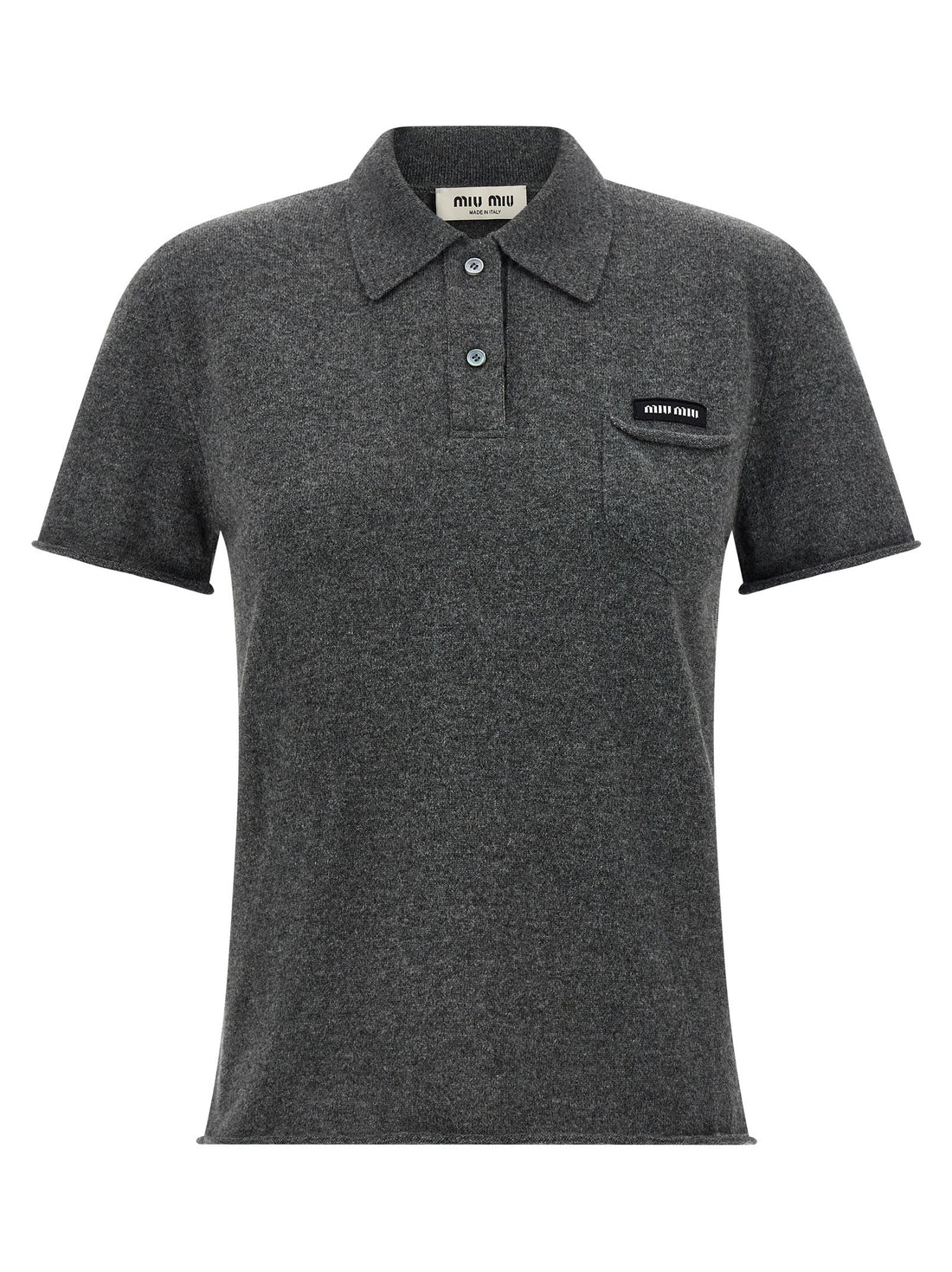 Miu Miu - Cashmere polo shirt gray 42 IT