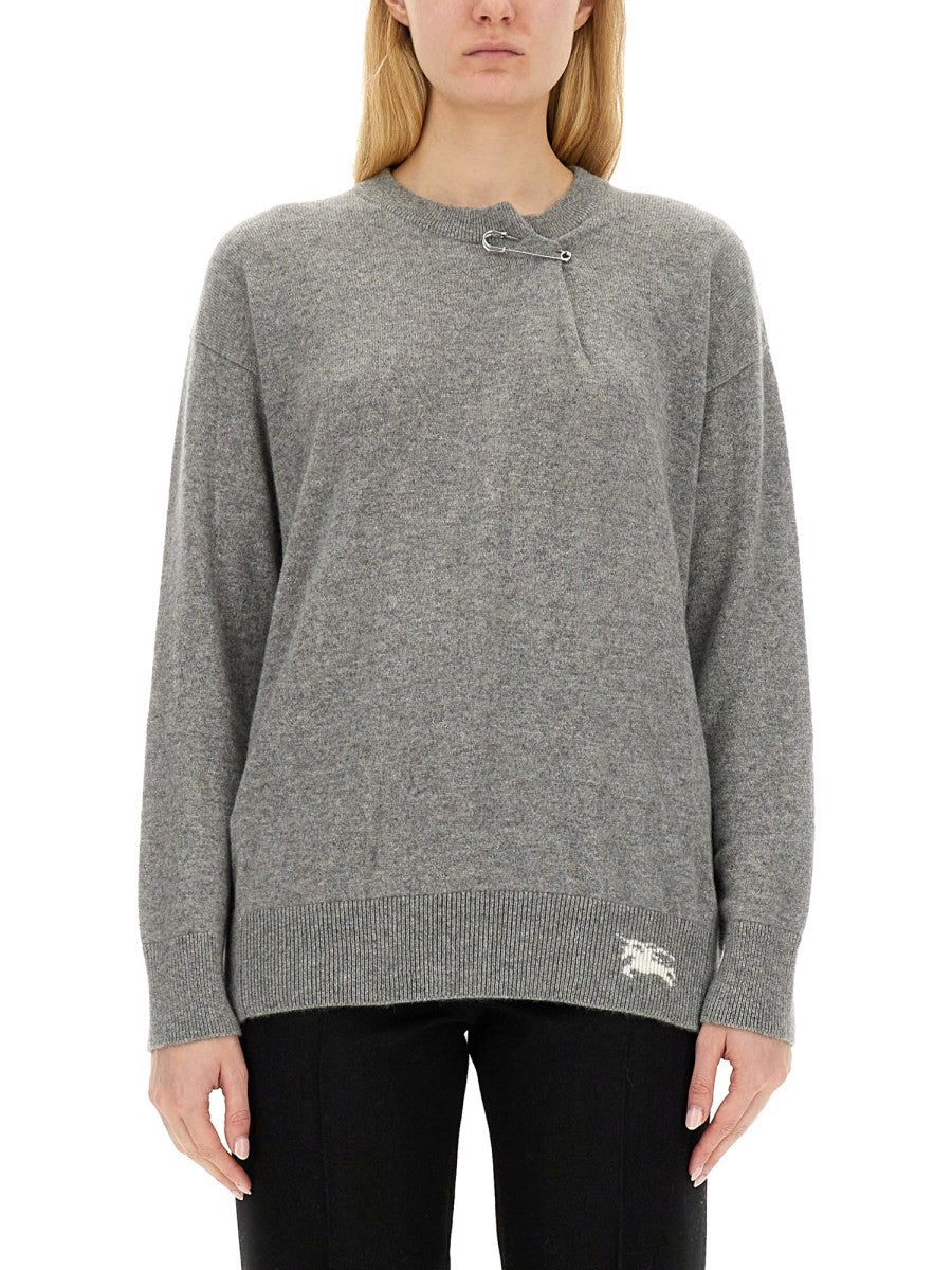 Burberry CASHMERE SWEATER WITH KILT PIN