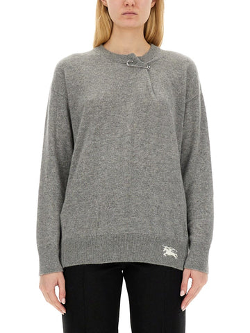 Burberry CASHMERE SWEATER WITH KILT PIN
