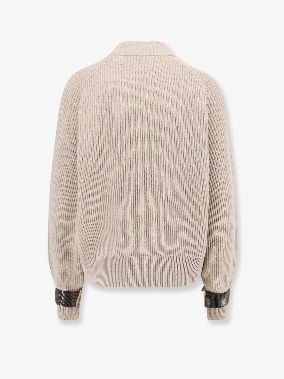 Cashmere sweater with removable cuffs