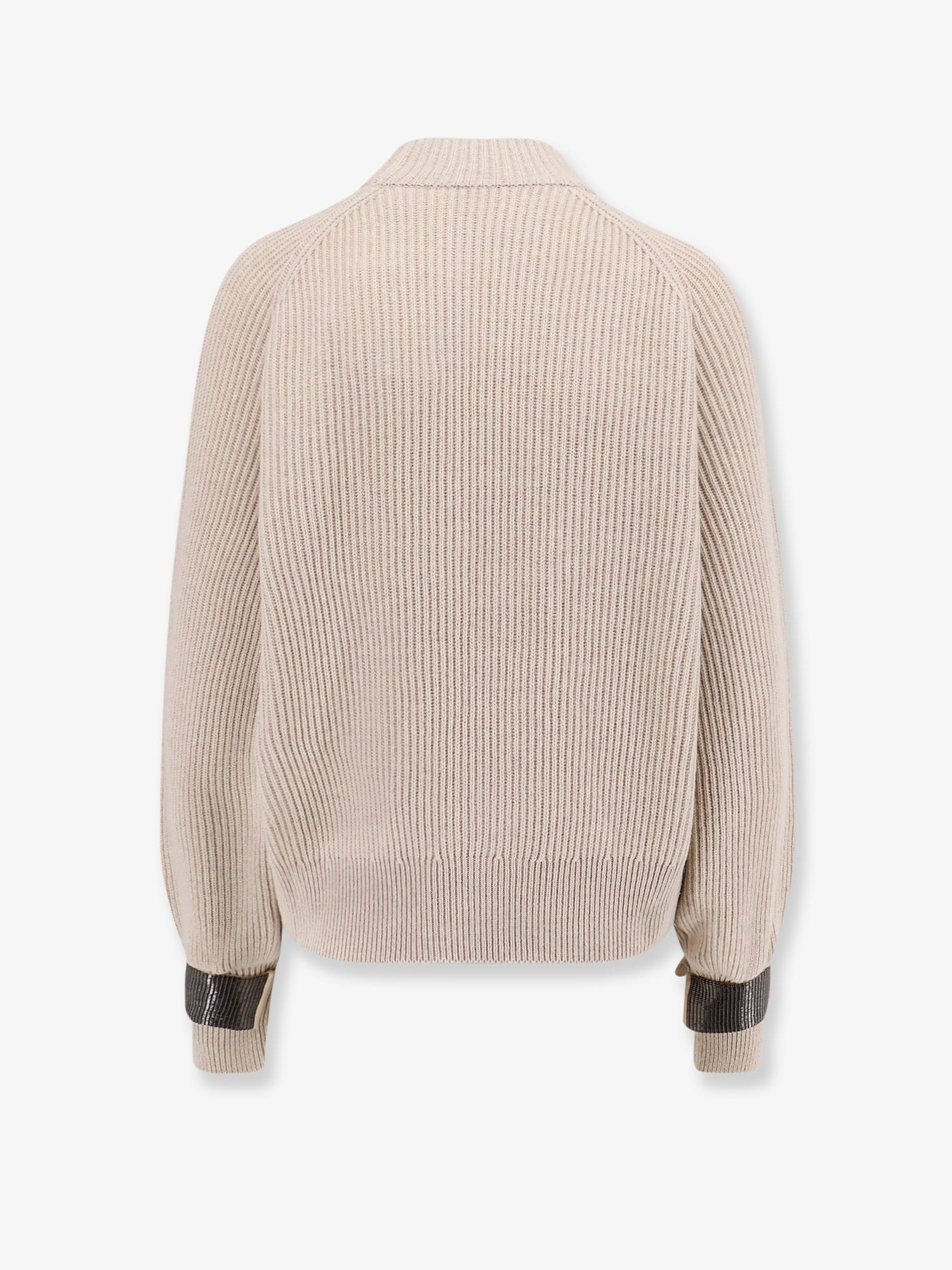 Cashmere sweater with removable cuffs