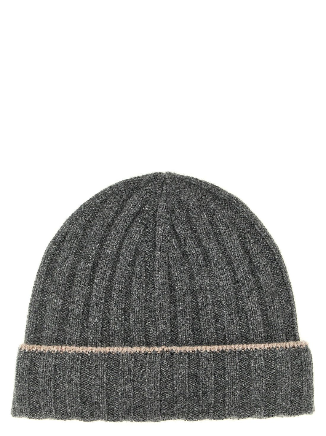 Brunello Cucinelli - Cashmere turn-up beanie gray M