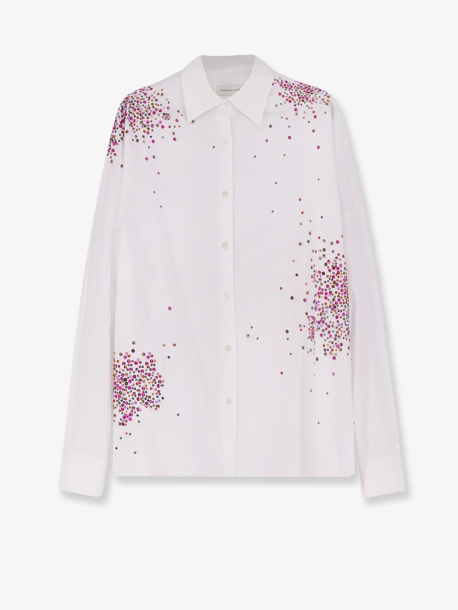 Dries Van Noten - Casia cotton shirt with multicolored sequin detail