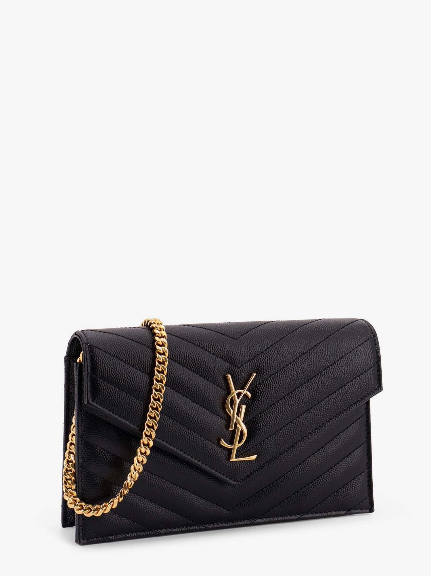 Saint Laurent - Cassandre Envelope Clutch Crossbody  Bag with Chain
