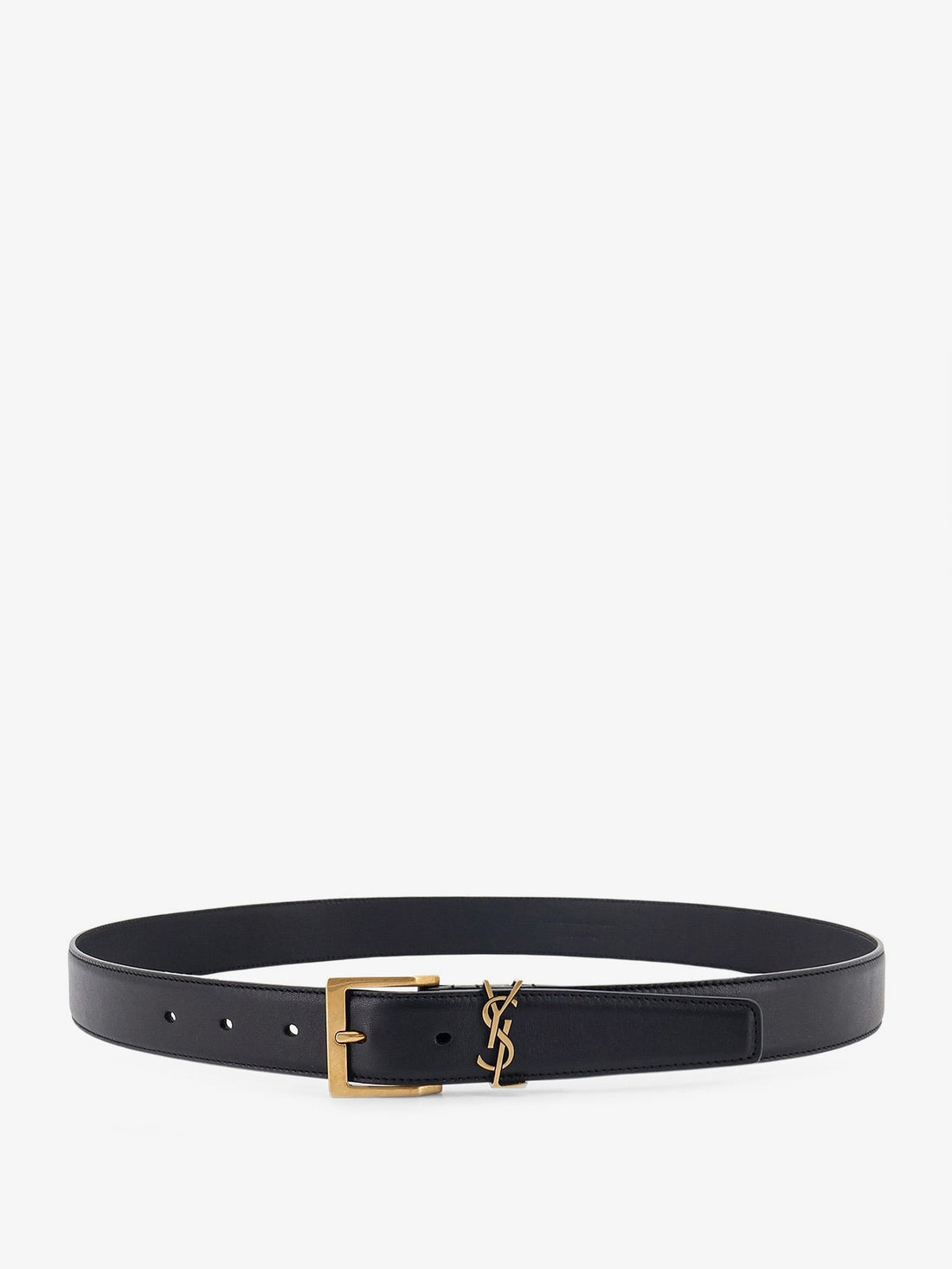 Saint Laurent - Cassandre leather belt Nero