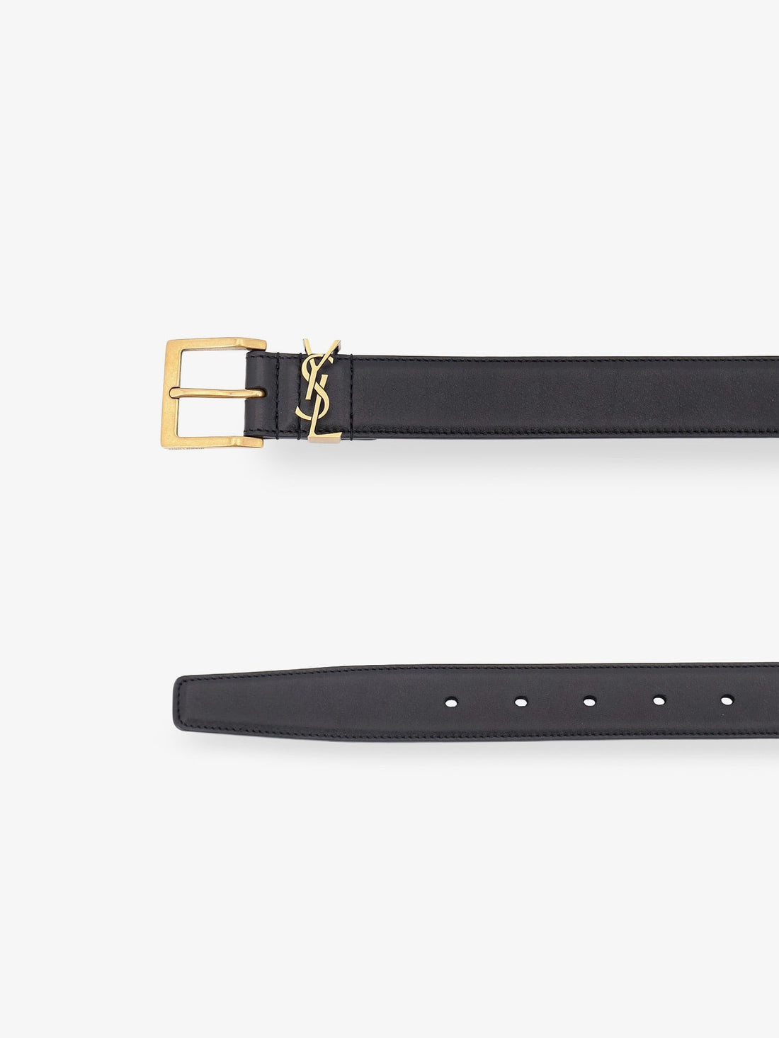 Saint Laurent - Cassandre leather belt Nero