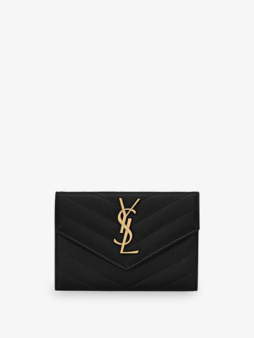 Saint Laurent Cassandre metalassé leather wallet