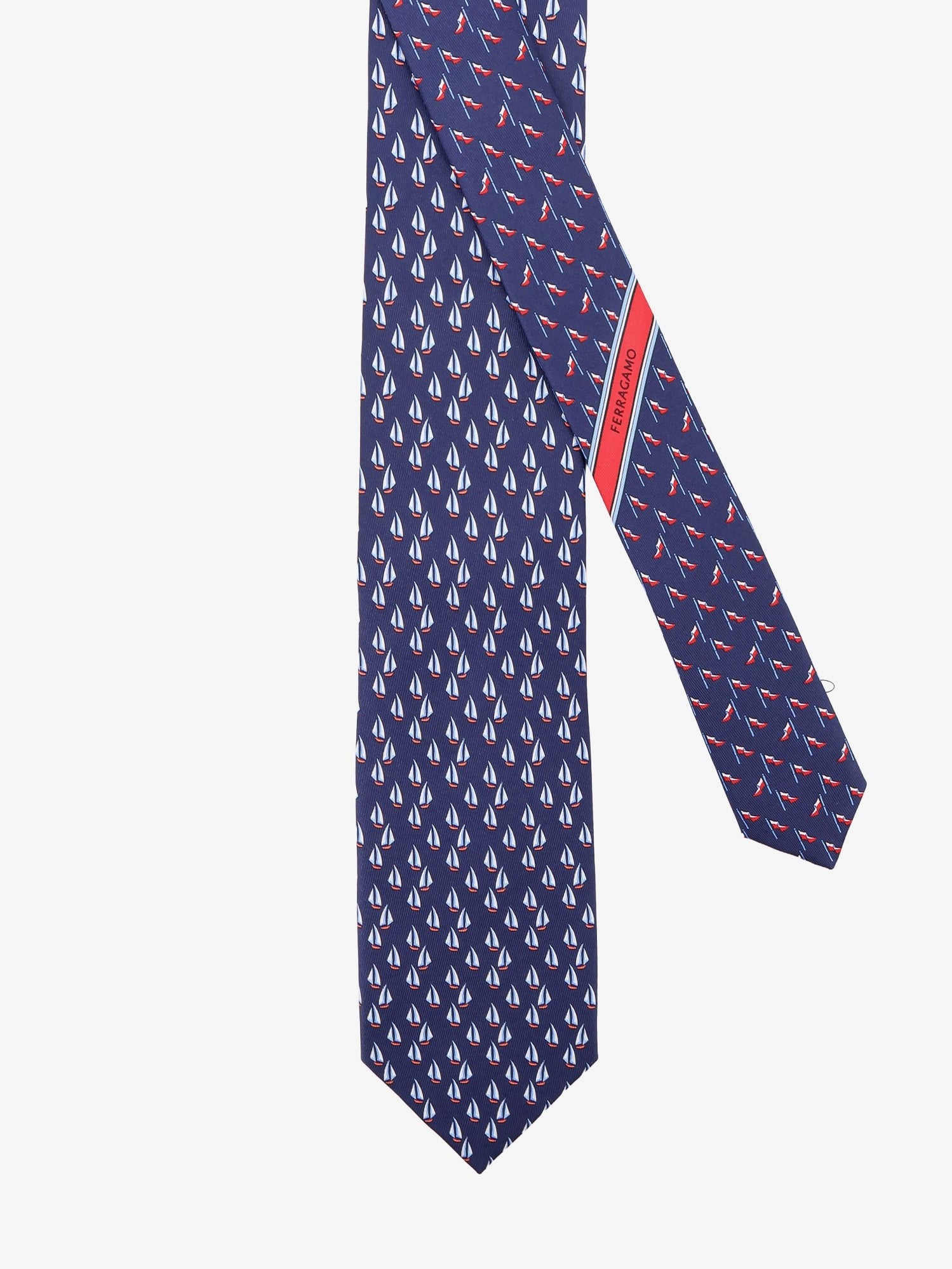 Ferragamo - Catamarano silk tie with Nautica print