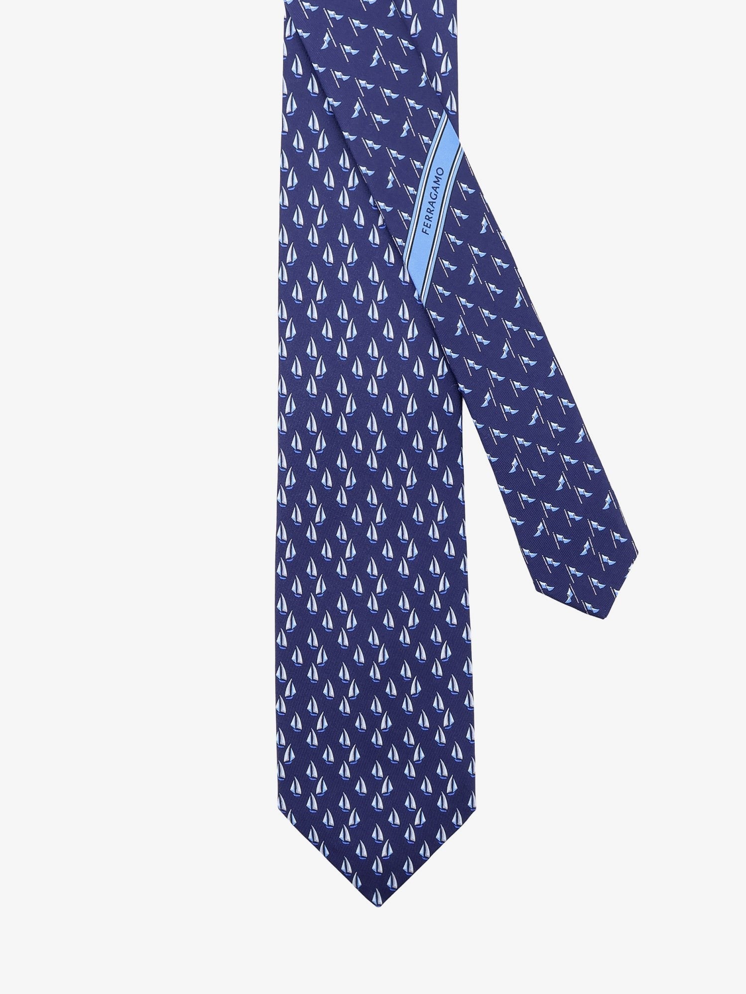 Ferragamo - Catamarano silk tie with Nautica print