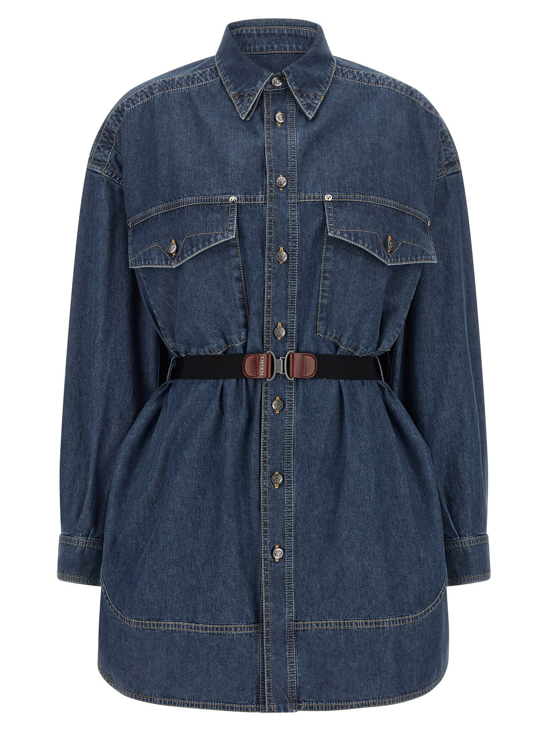 Versace - Chambray denim dress Blue