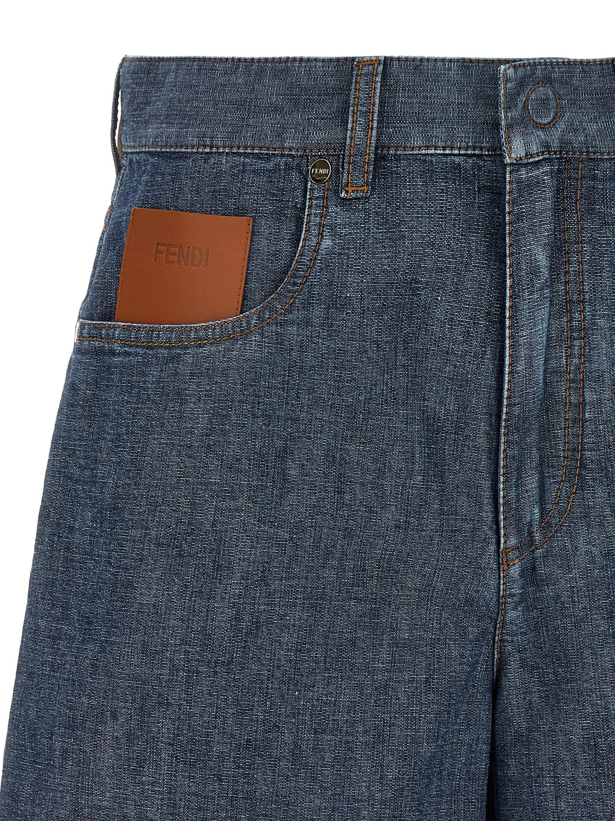 Fendi - Chambray denim shorts