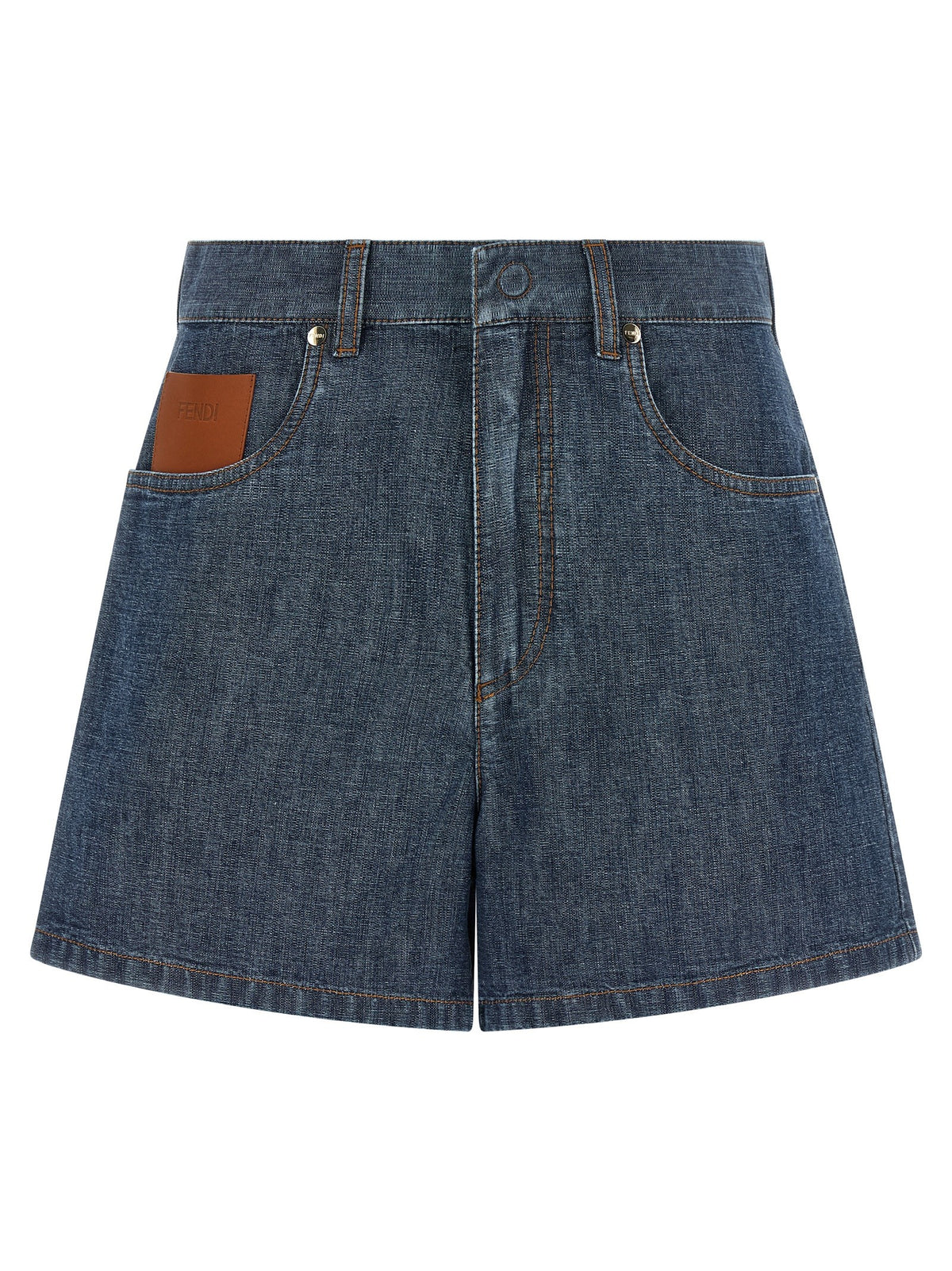 Fendi - Chambray denim shorts