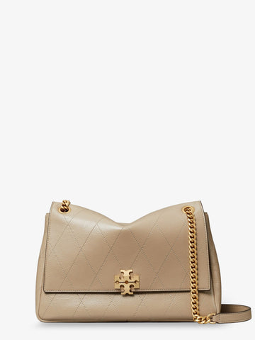 Tory Burch - Charlie Leather Shoulder Bag SoftCement UNI