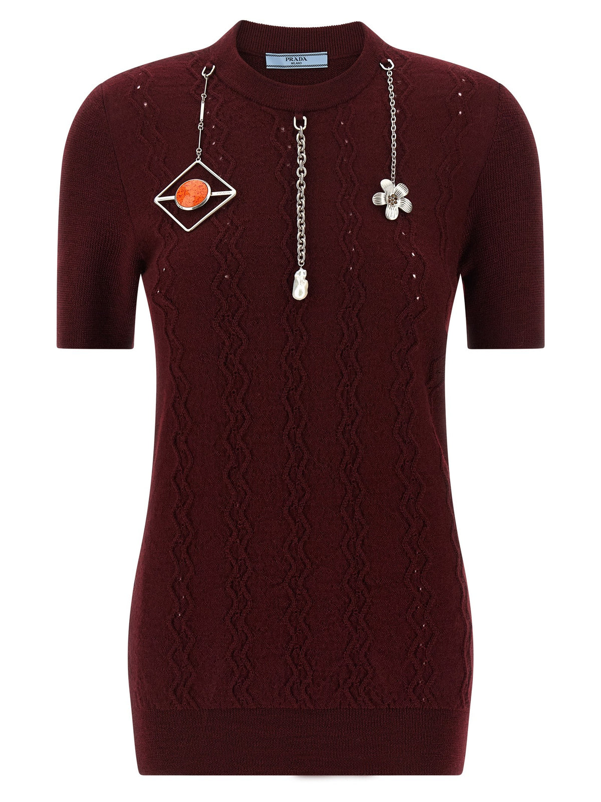 PRADA - Charms sweater Bordeaux