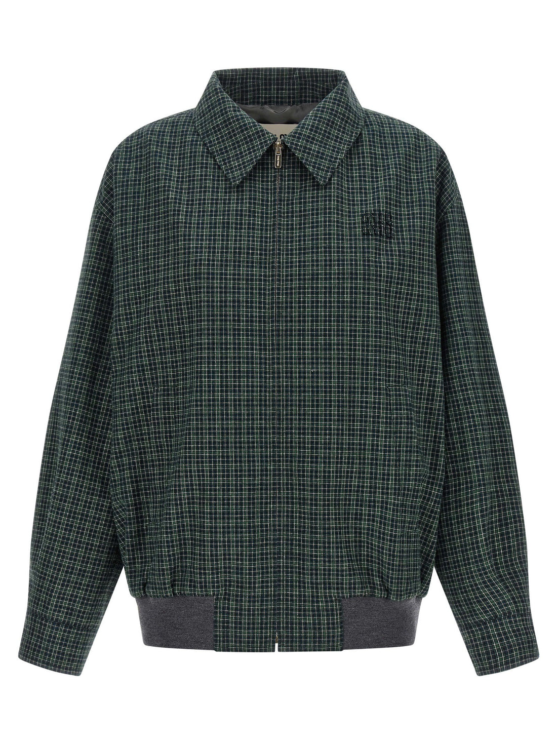 Miu Miu - Check cotton blouson GREEN 40 IT