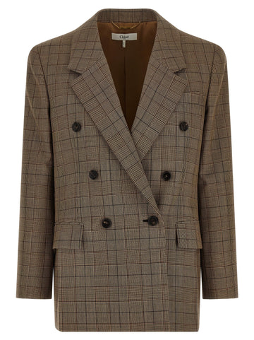 CHLOÉ - Check double-breasted blazer