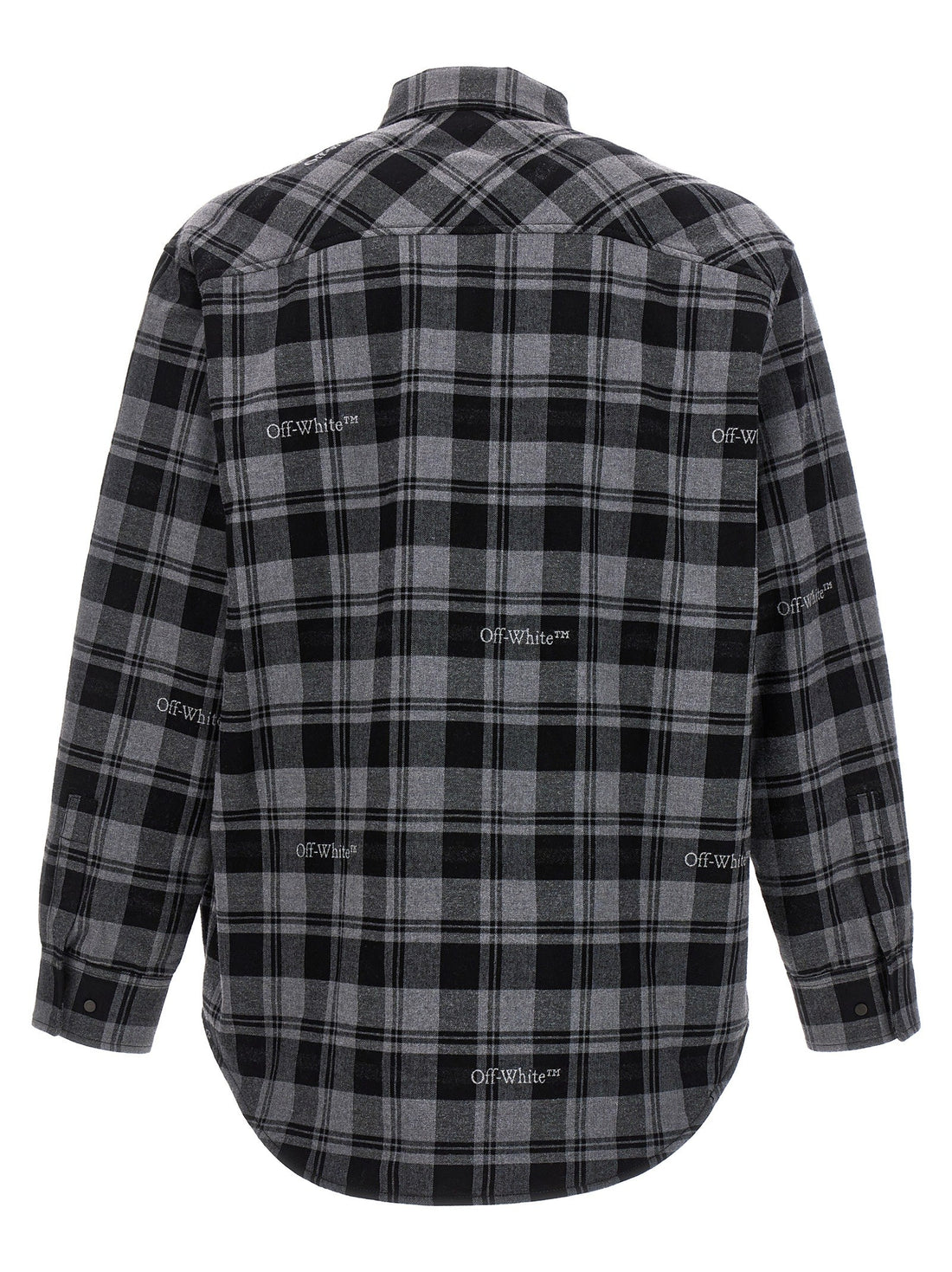 Off White - 'Check Flannel Padded' jacket gray XS