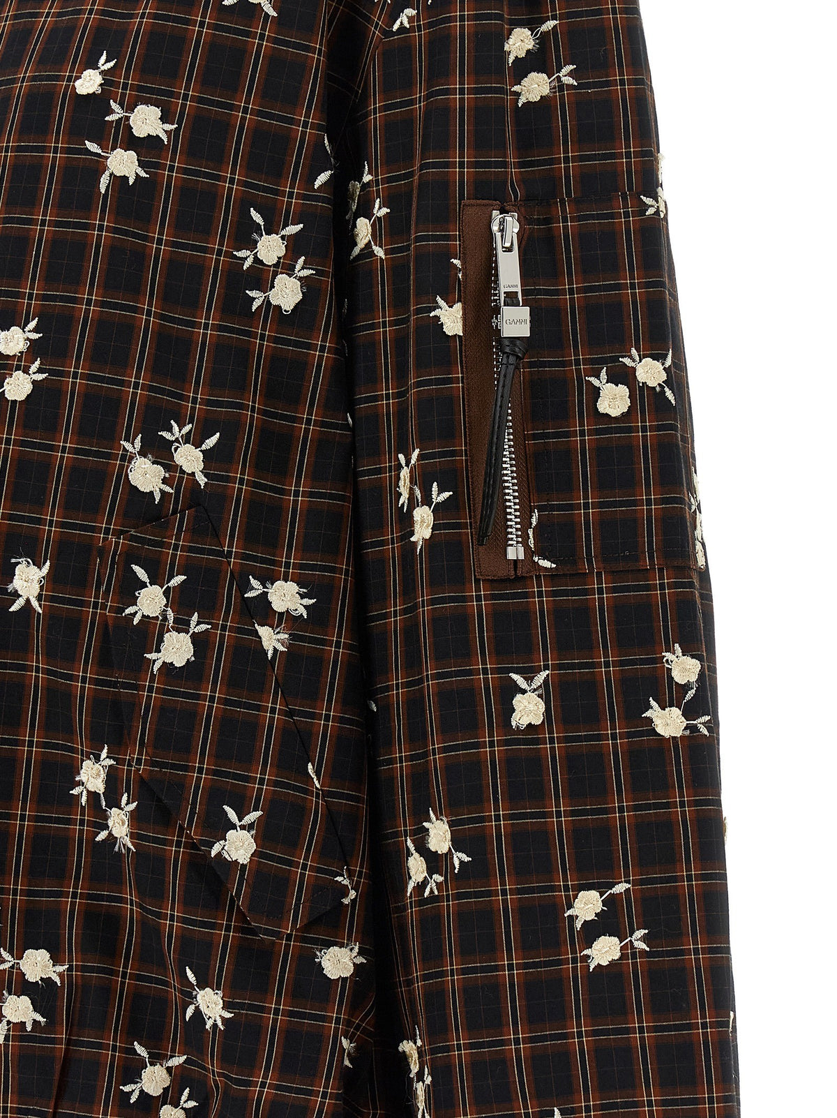 GANNI - 'Check Flower' bomber jacket