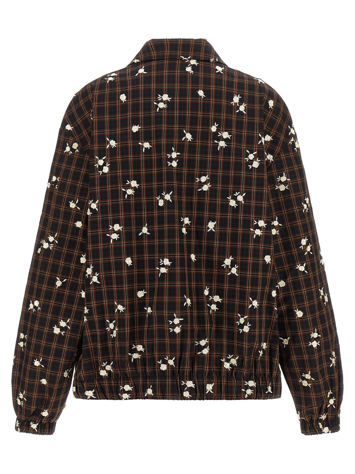 GANNI - 'Check Flower' bomber jacket
