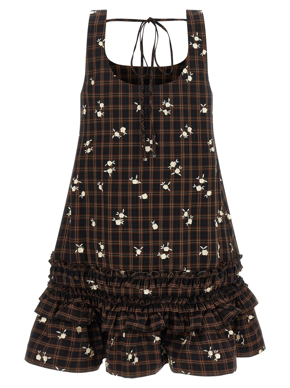 GANNI - 'Check Flower' dress