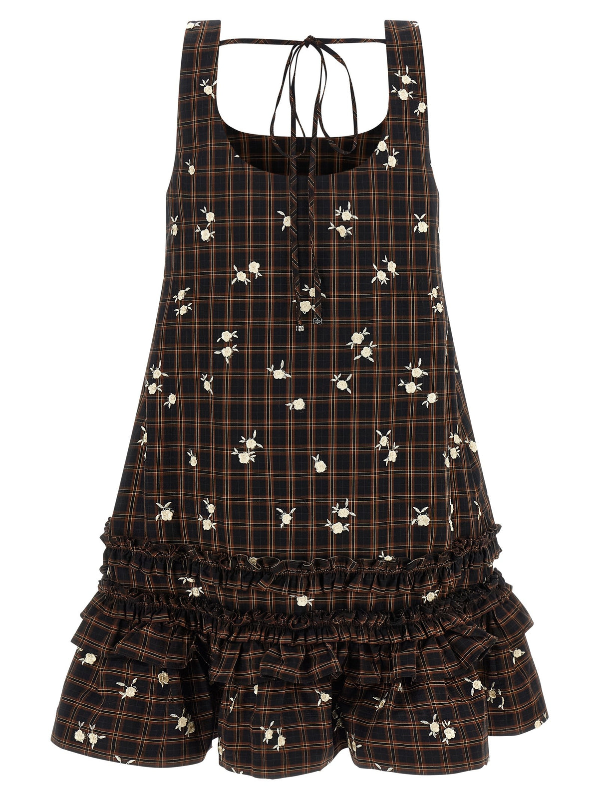 GANNI - 'Check Flower' dress
