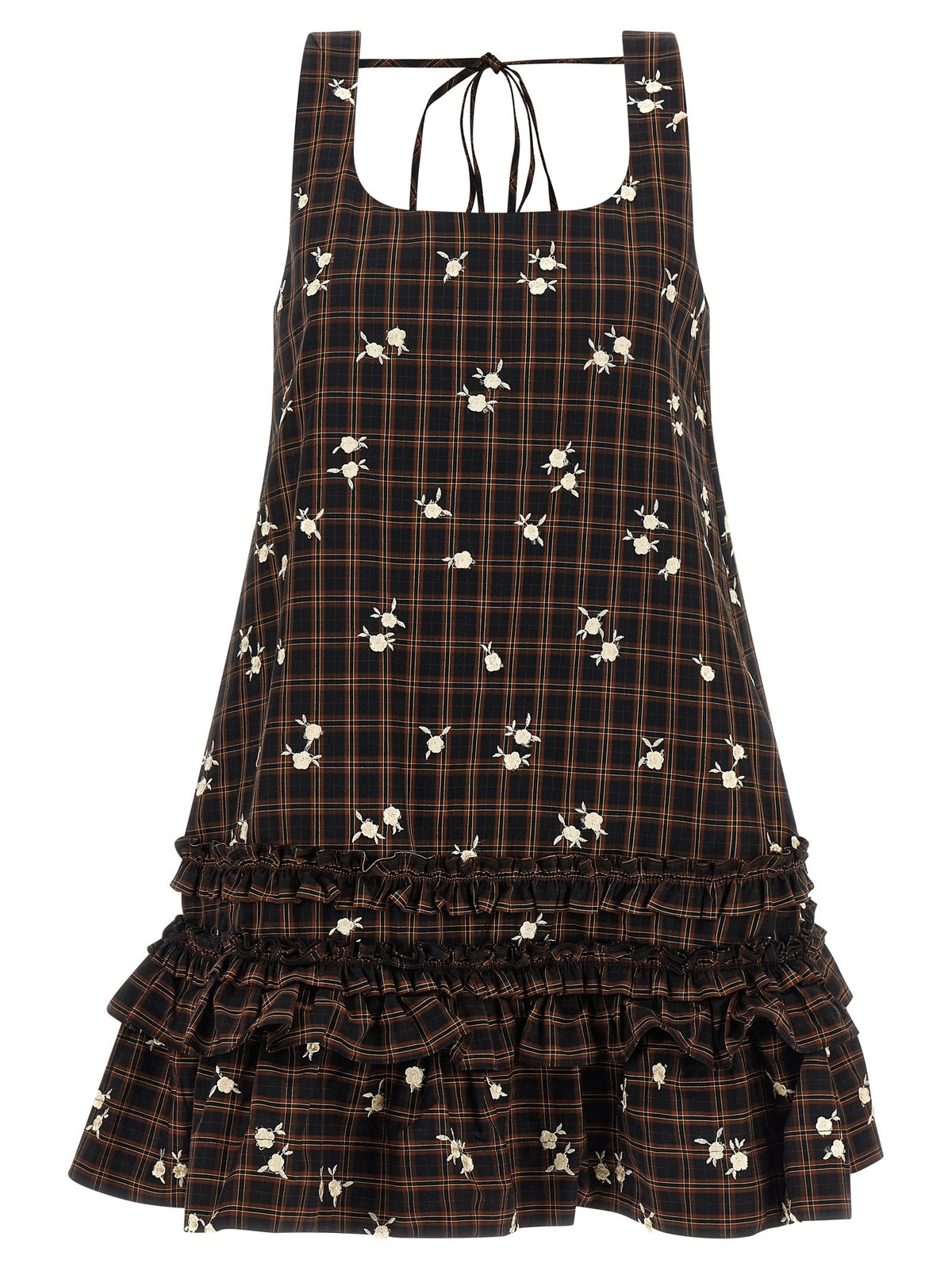 GANNI - 'Check Flower' dress