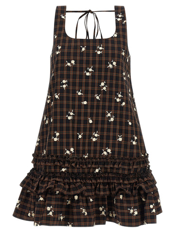 GANNI - 'Check Flower' dress