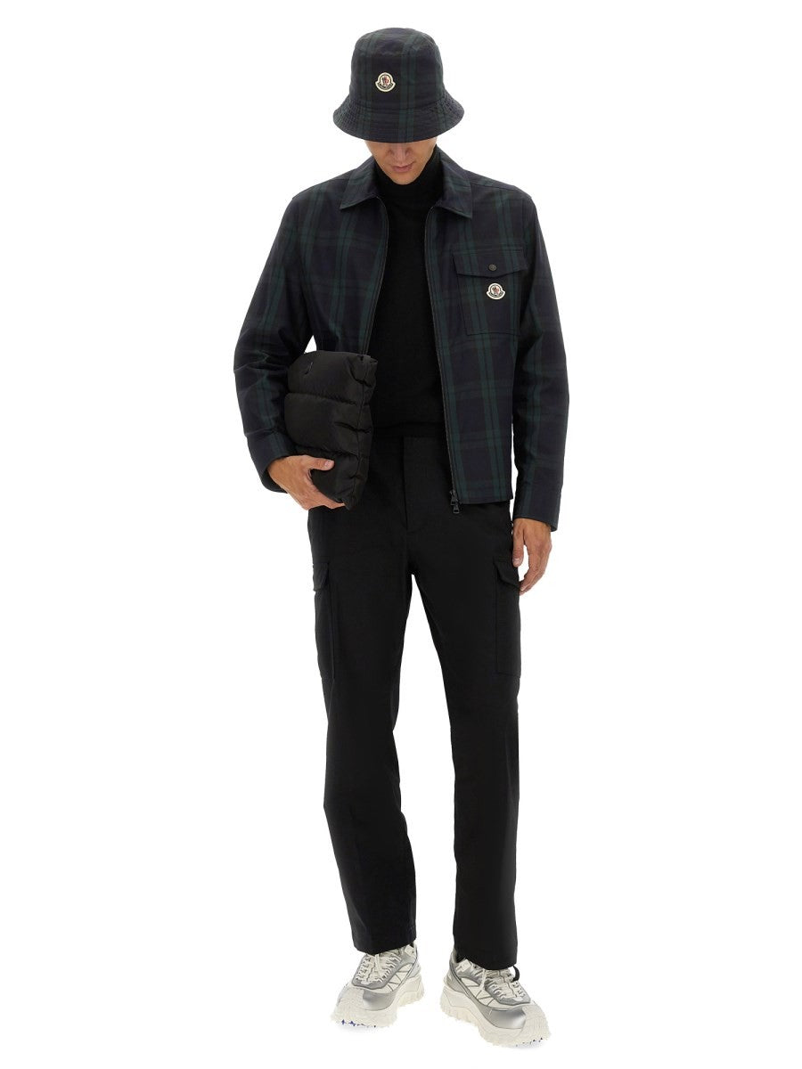 CHECKED COTTON GABARINE SHIRT JACKET