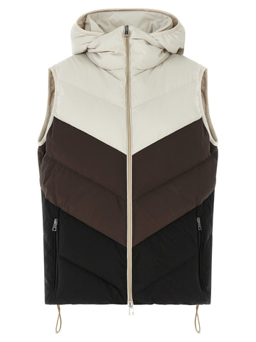 KITON - Chevron stitching padded vest