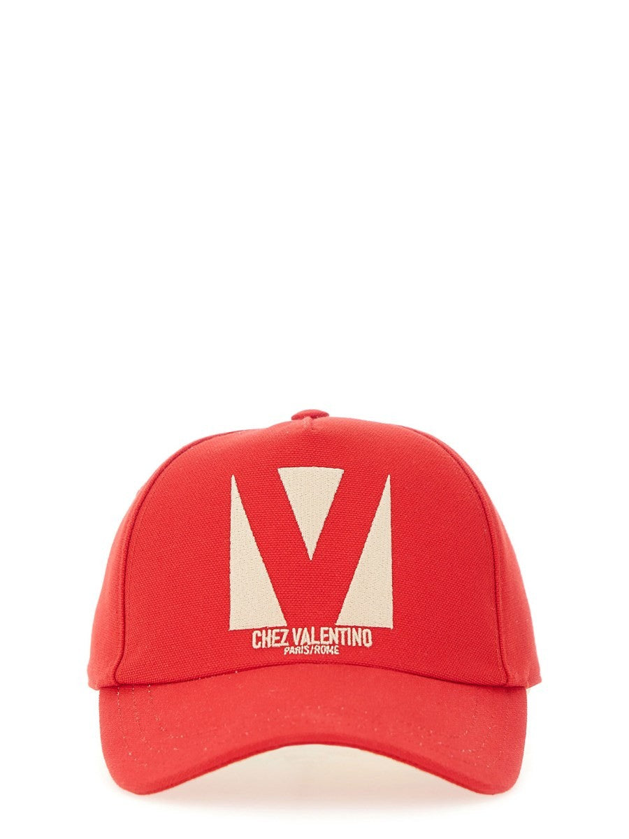 Valentino Garavani - Chez Valentino Baseball Hat - Red chez-valentine-baseball-hat_b6ae9cea-283b-4325-b94c-46c314ab055b