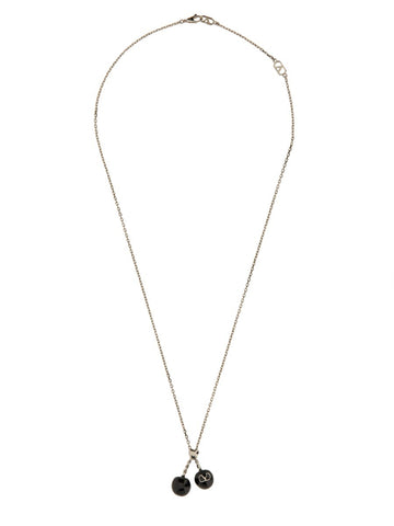 CHEZ VALENTINO METAL AND ENAMEL NECKLACE