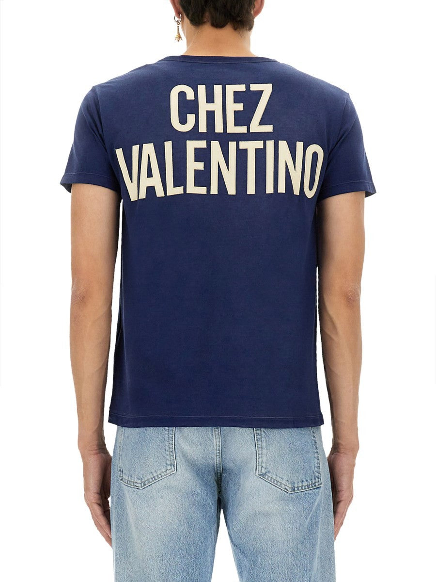 Valentino - "CHEZ VALENTINO" PRINT AND PATCH T-SHIRT