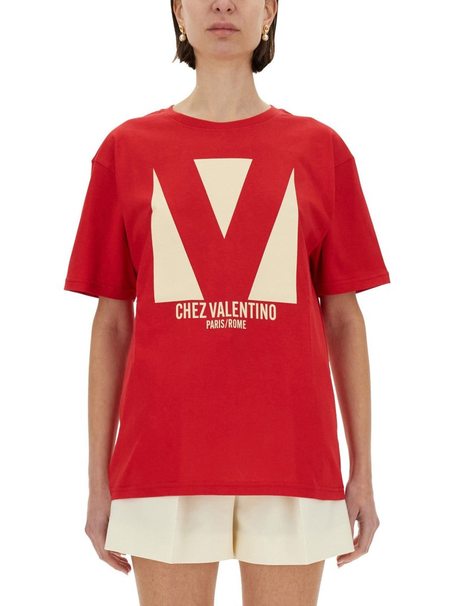 "CHEZ VALENTINO" PRINT T-SHIRT