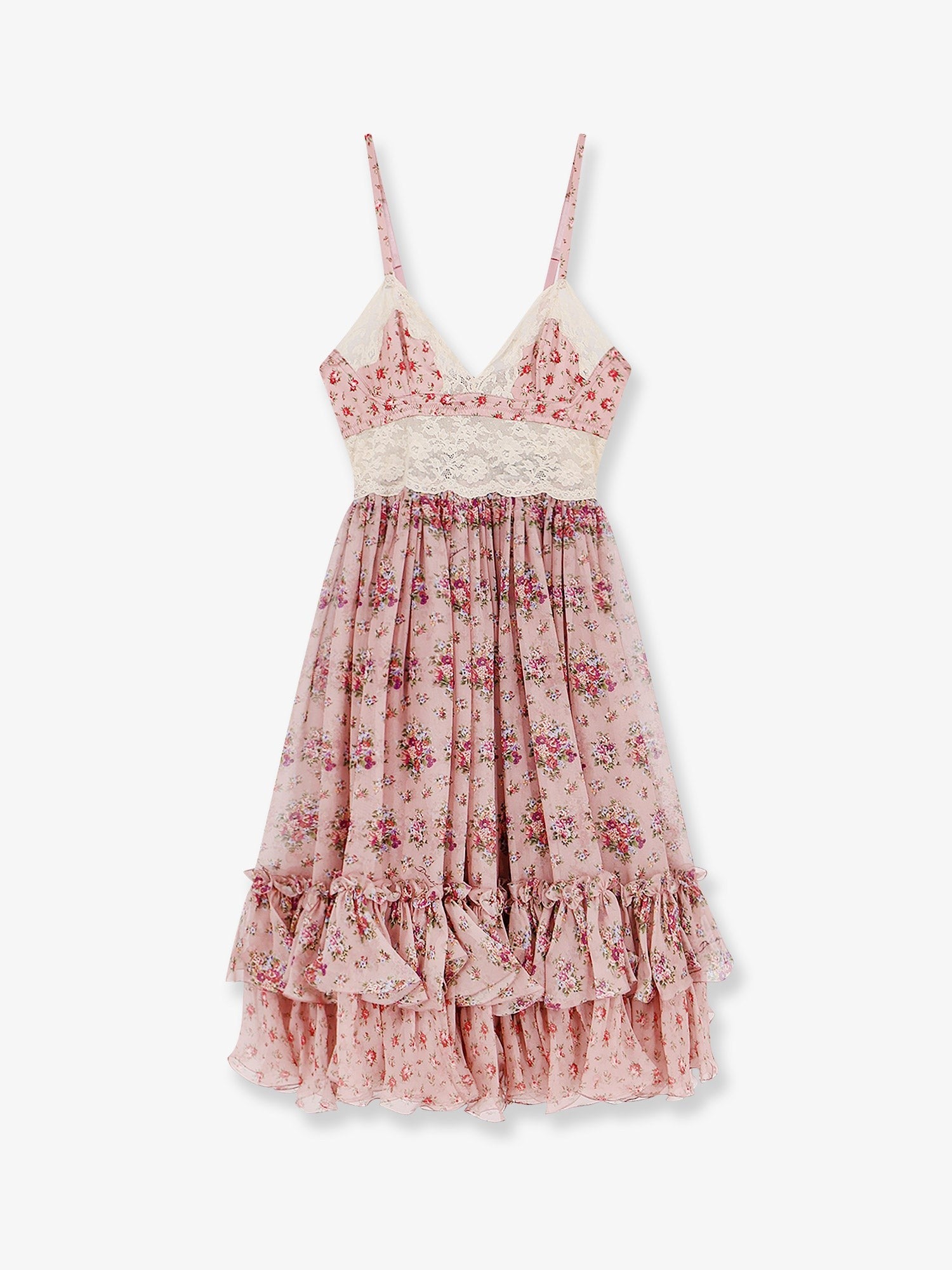 Dolce & Gabbana Chiffon dress with a Mazzolini di fiori print