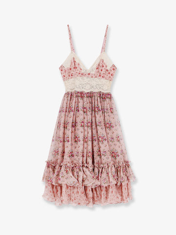 Dolce & Gabbana Chiffon dress with a Mazzolini di fiori print