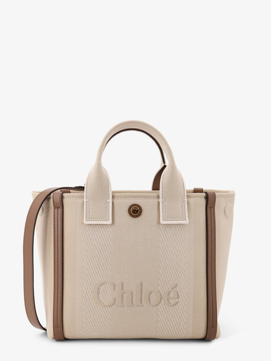 CHLOE' Chloé Carry canvas crossbody bag with oversized logo on the front