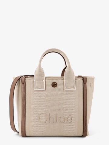 CHLOE' Chloé Carry canvas crossbody bag with oversized logo on the front