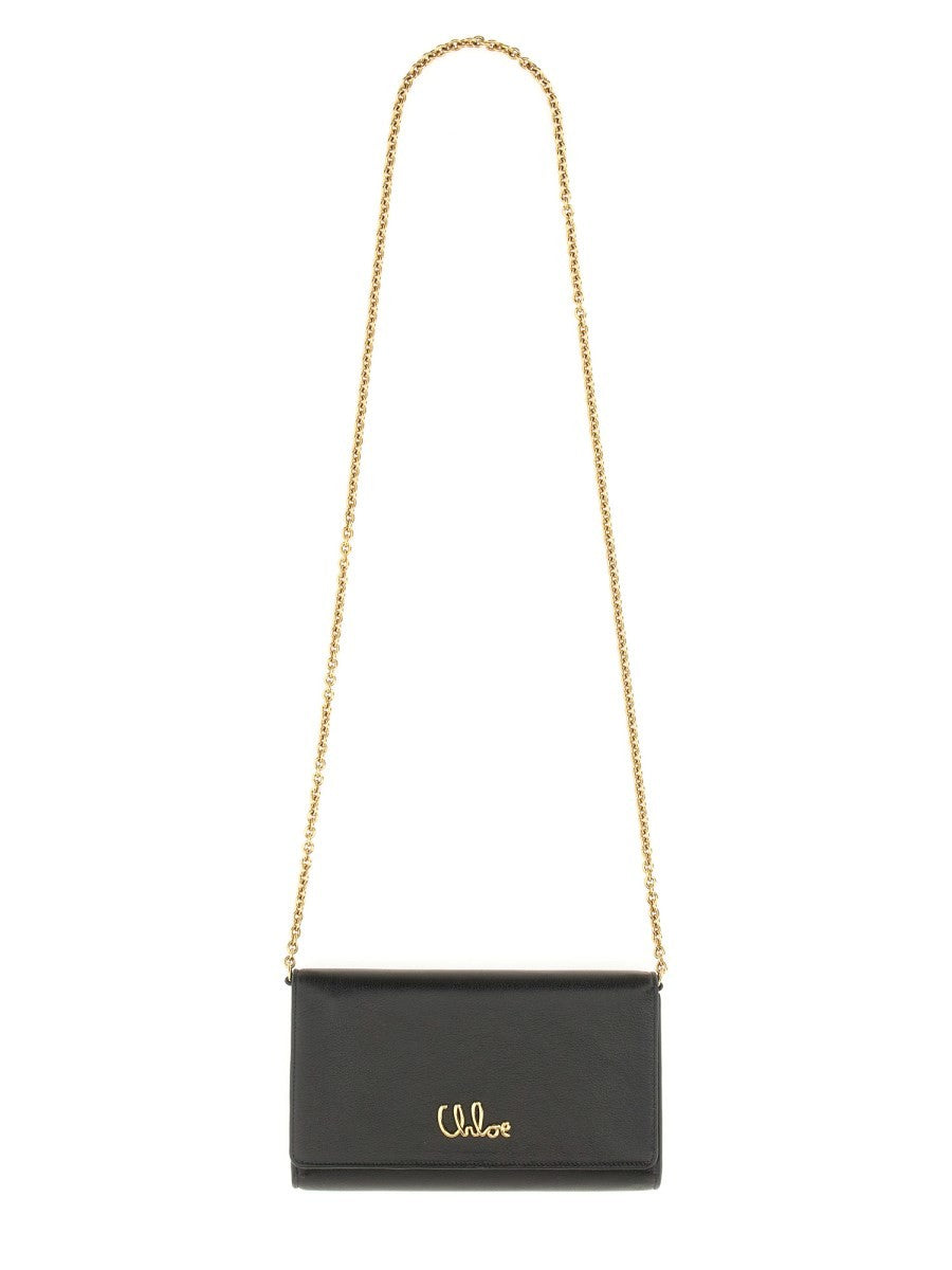 CHLOÉ "CHLOÉ ICONIC" FLAP AND CHAIN WALLET