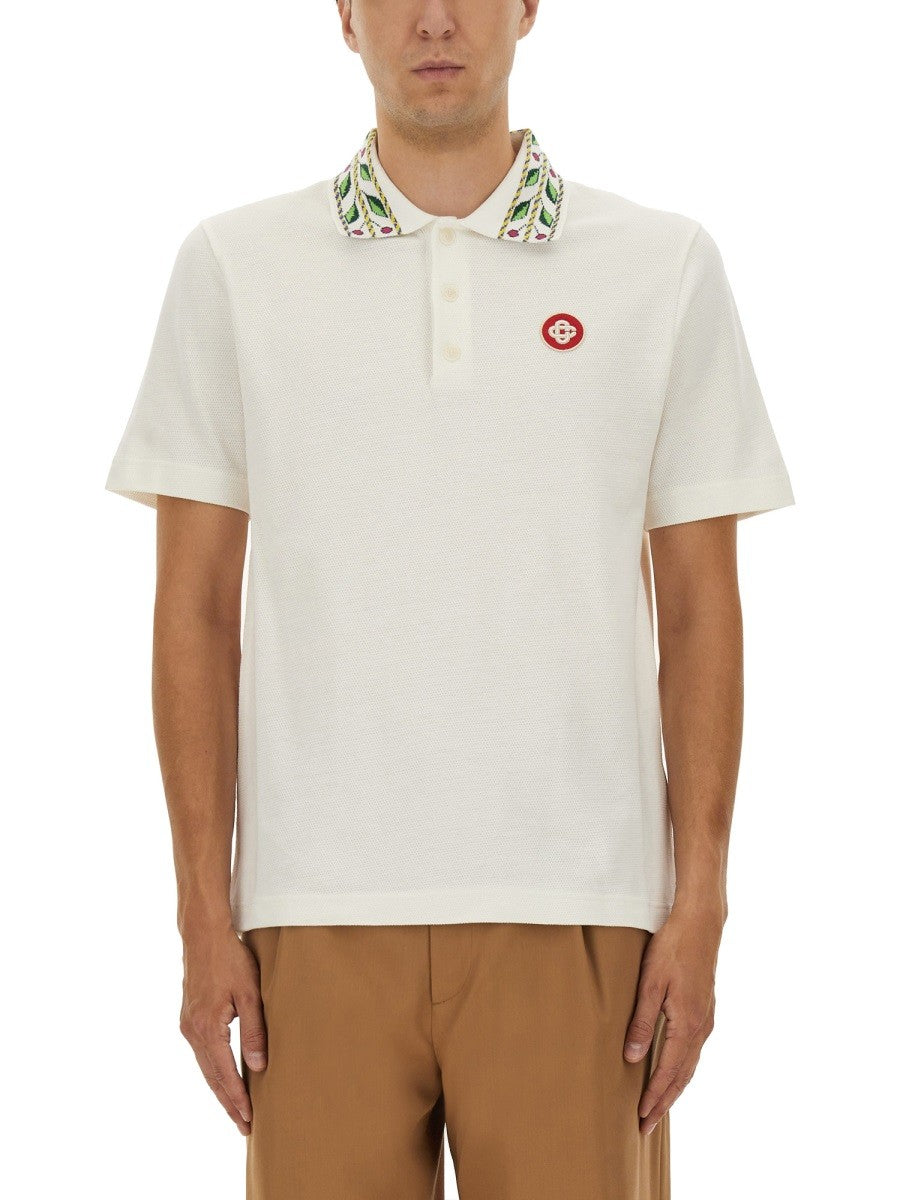 "CLASSIC LAUREL" PIQUE POLO SHIRT
