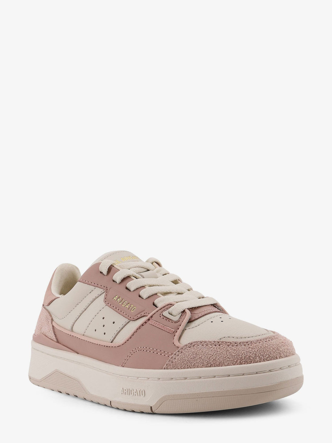 Clay low-top suede and leather sneakers