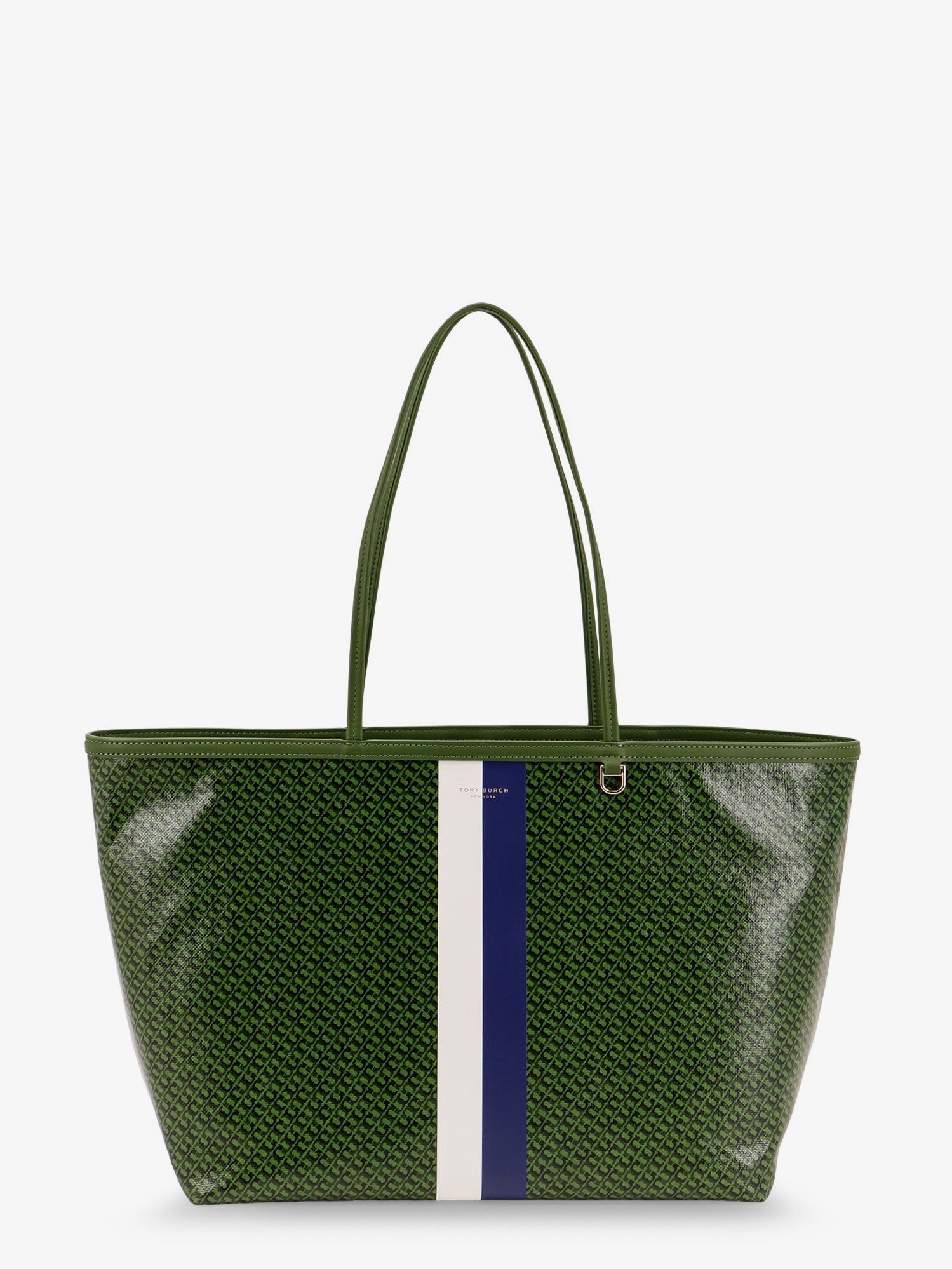 Tory Burch - Coated canvas The Racer Tote shoulder bag with all-over logo coated-canvas-the-racer-tote-shoulder-bag-with-all-over-logo
