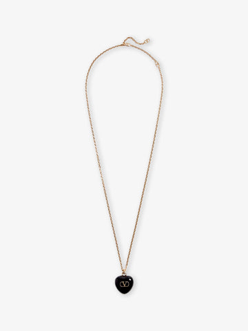 Coeur Royal metal and enamel necklace