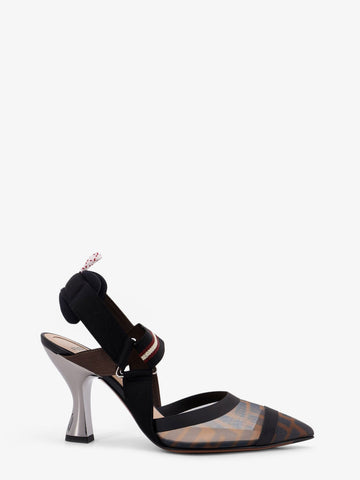 Fendi Colibrì technical mesh slingback with FF print