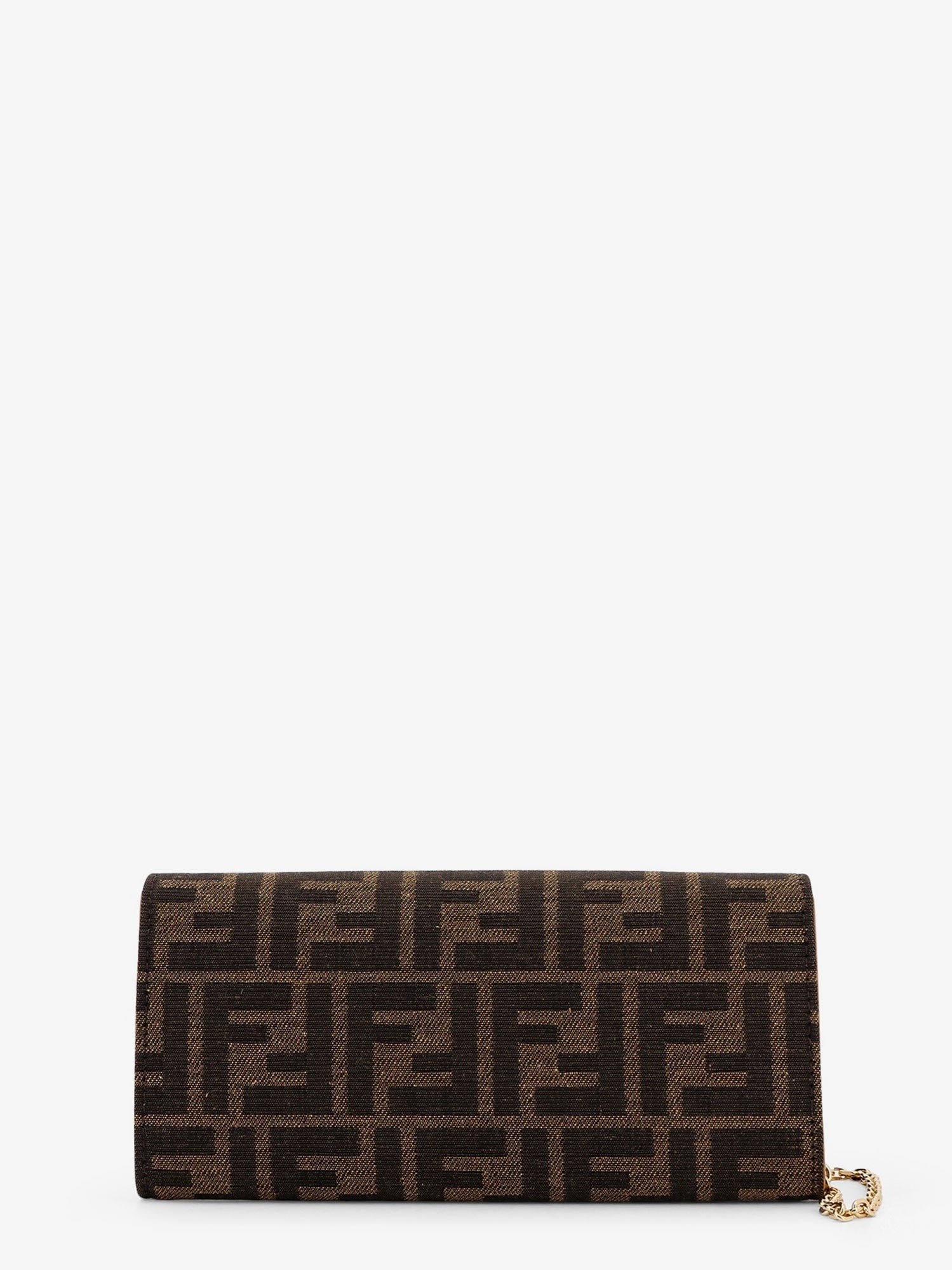 Fendi Fendi - Continental With Chain Baguette FF jacquard fabric crossbody bag