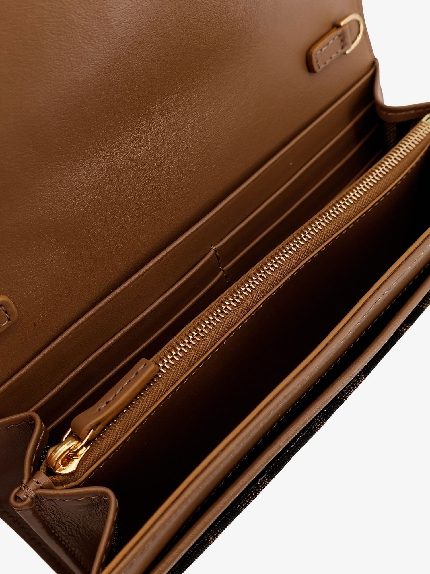 Fendi Fendi - Continental With Chain Baguette FF jacquard fabric crossbody bag