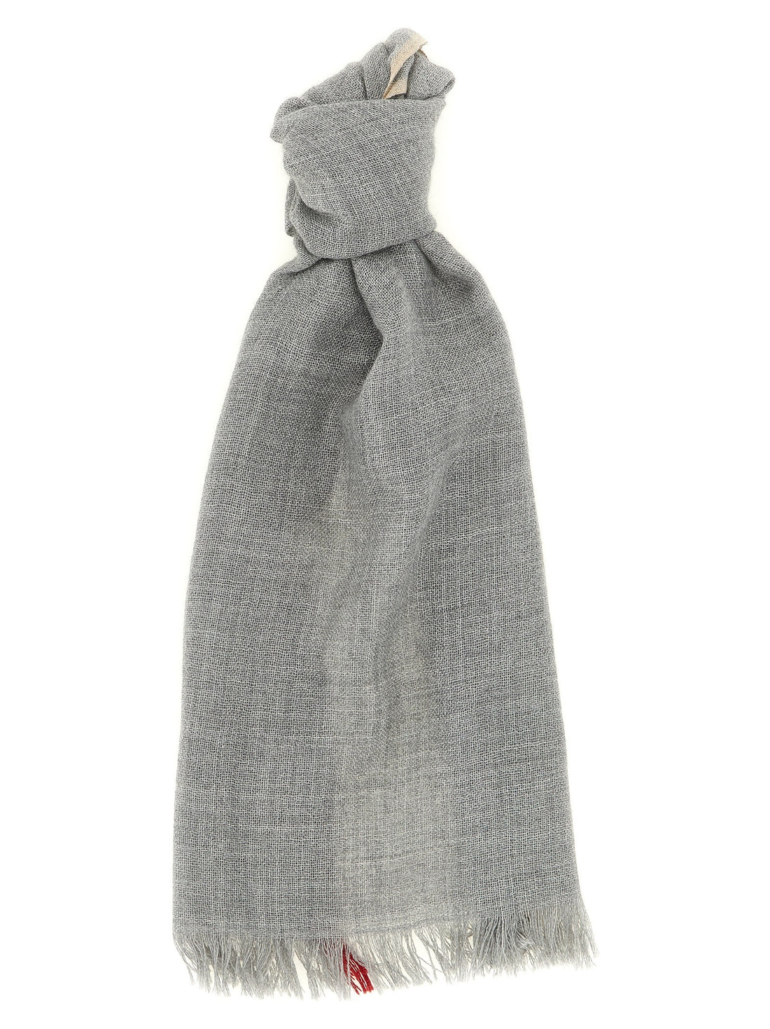 Brunello Cucinelli - Contrast border scarf gray U